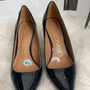 Calvin Klein Navy Patent Heel
